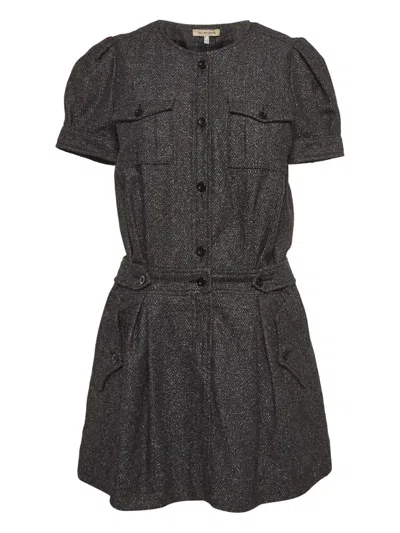 Pre-owned See By Chloé Vintage 2024 Puff-sleeves Pockets Mini Dress In Black