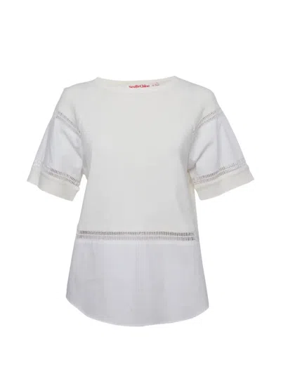 Pre-owned See By Chloé Vintage Crew-neck Short-sleeve T-shirt In White