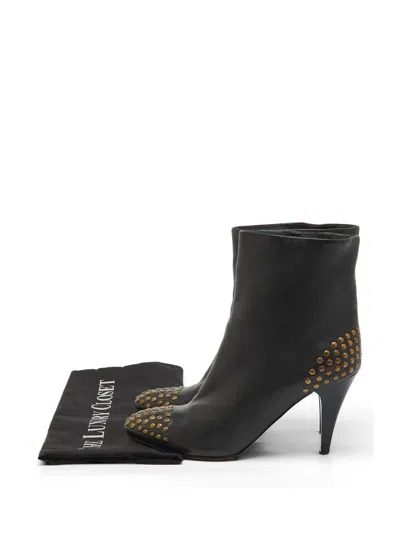 Pre-owned See By Chloé Vintage Leather Heeled Ankle Boots In Black