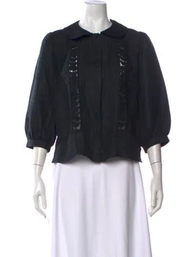 Pre-owned See By Chloé Vintage Linen Top In Black