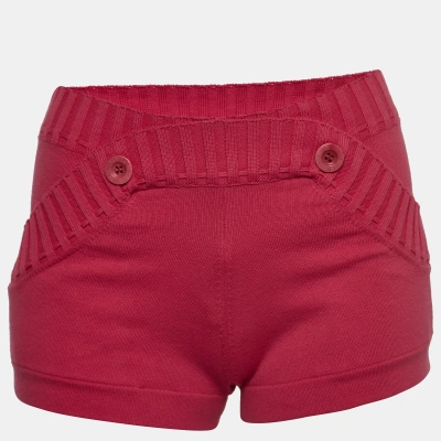 Pre-owned See By Chloé Vintage Pink Stretch Cotton Knit Shorts S