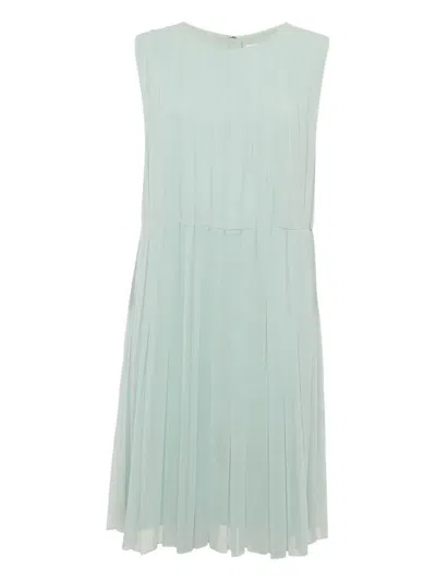 Pre-owned See By Chloé Vintage Pleated Sleeveless Dress In Green