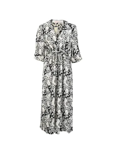 Pre-owned See By Chloé Vintage Printed Pleated Dress In Neutral