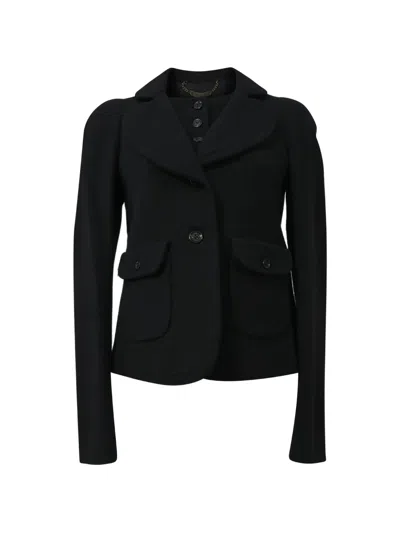 Pre-owned See By Chloé Vintage Puff-sleeve Wool Jacket In Black