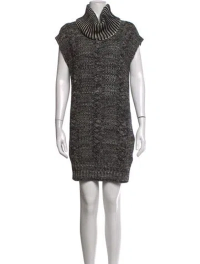 Pre-owned See By Chloé Virgin Wool Mini Dress In Black/white
