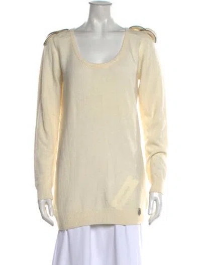 Pre-owned See By Chloé Virgin Wool Scoop Neck Sweater In Neutrals