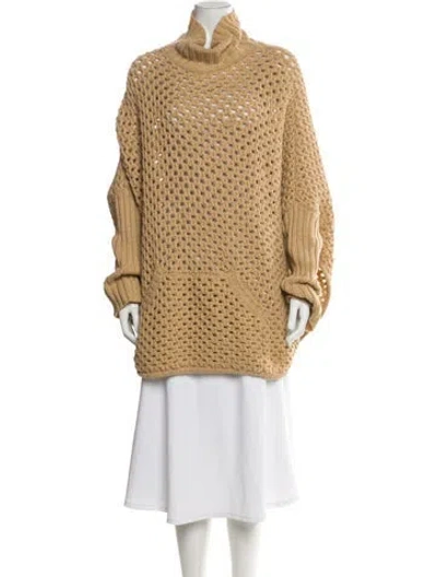 Pre-owned See By Chloé Virgin Wool Turtleneck Sweater In Neutral