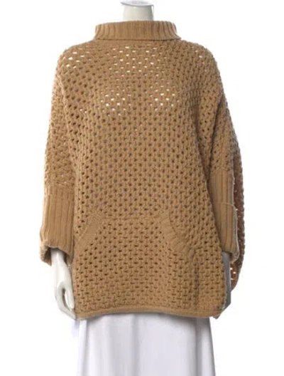Pre-owned See By Chloé Virgin Wool Turtleneck Sweater In Neutral