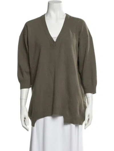 Pre-owned See By Chloé Virgin Wool V-neck Sweater In Gray