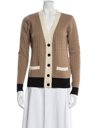 Pre-owned See By Chloé Virgin Wool V-neck Sweater In Multicolor