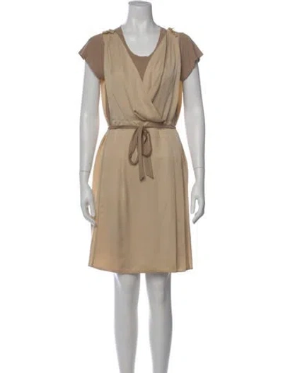 Pre-owned See By Chloé V-neck Knee-length Dress In Neutral