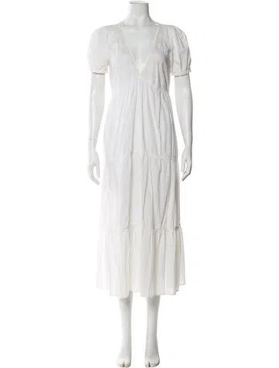 Pre-owned See By Chloé V-neck Long Dress In White