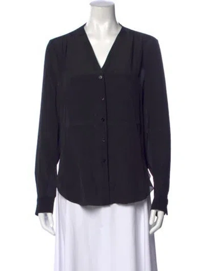 Pre-owned See By Chloé V-neck Long Sleeve Blouse In Black