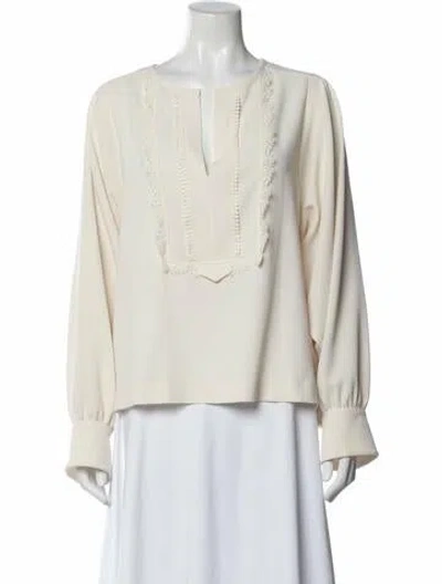 Pre-owned See By Chloé V-neck Long Sleeve Blouse In White