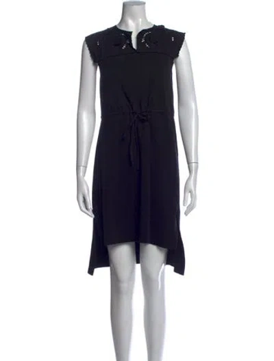 Pre-owned See By Chloé V-neck Midi Length Dress In Black