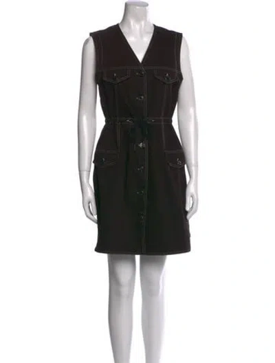 Pre-owned See By Chloé V-neck Mini Dress In Black