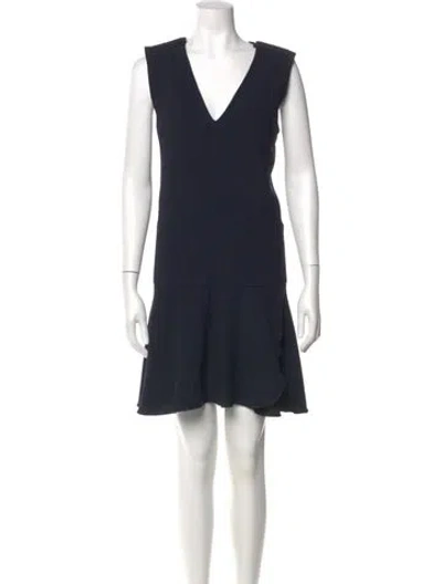 Pre-owned See By Chloé V-neck Mini Dress In Blue