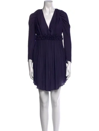 Pre-owned See By Chloé V-neck Mini Dress In Blue