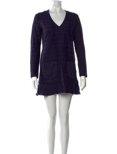 Pre-owned See By Chloé V-neck Mini Dress In Blue