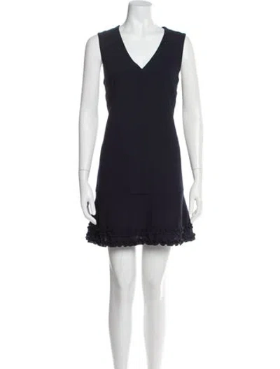 Pre-owned See By Chloé V-neck Mini Dress In Blue