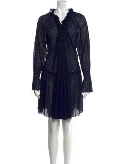 Pre-owned See By Chloé V-neck Mini Dress In Blue