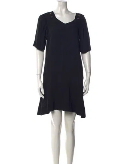 Pre-owned See By Chloé V-neck Mini Dress In Blue