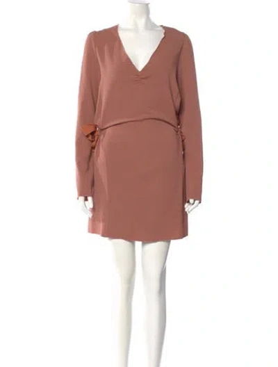 Pre-owned See By Chloé V-neck Mini Dress In Neutral