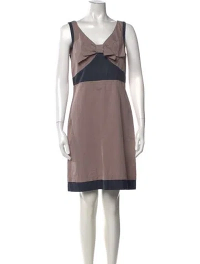 Pre-owned See By Chloé V-neck Mini Dress In Neutrals