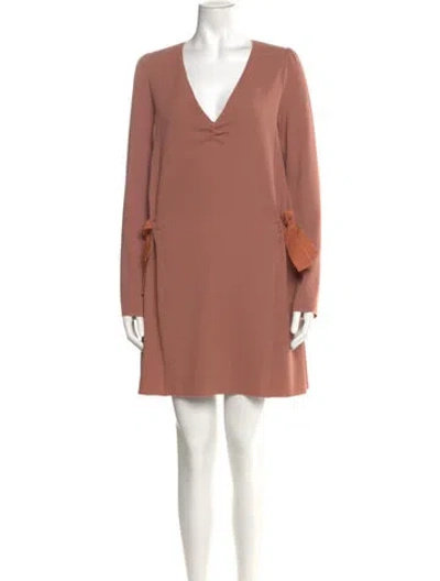 Pre-owned See By Chloé V-neck Mini Dress In Pink