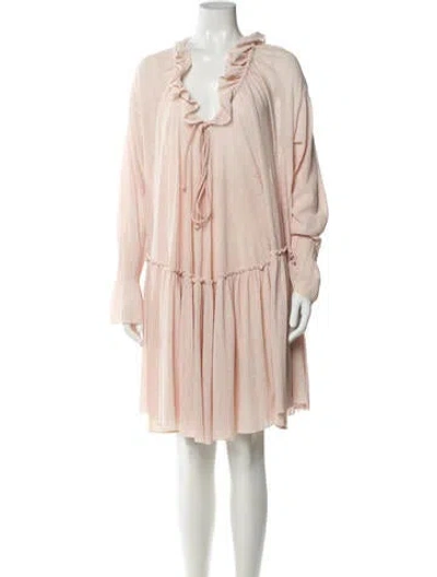 Pre-owned See By Chloé V-neck Mini Dress In Pink