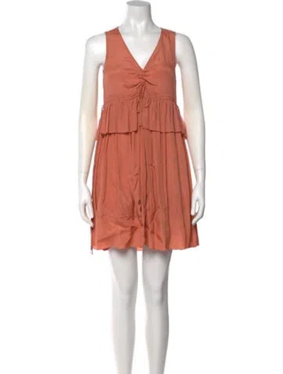 Pre-owned See By Chloé V-neck Mini Dress W/ Tags In Pink