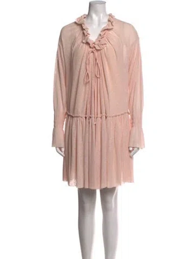 Pre-owned See By Chloé V-neck Mini Dress W/ Tags In Pink