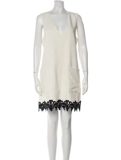 Pre-owned See By Chloé V-neck Mini Dress In White