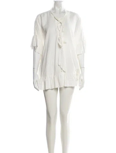 Pre-owned See By Chloé V-neck Mini Dress In White