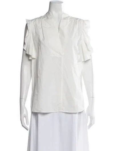 Pre-owned See By Chloé V-neck Short Sleeve Blouse In White