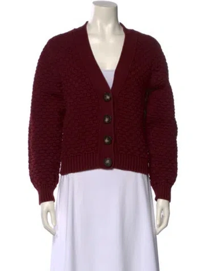 Pre-owned See By Chloé V-neck Sweater In Burgundy