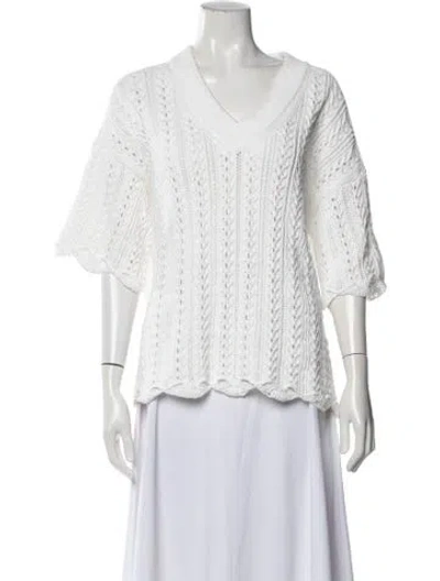 Pre-owned See By Chloé V-neck Sweater In White