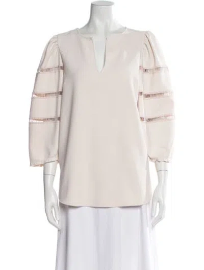 Pre-owned See By Chloé V-neck Three-quarter Sleeve Blouse In Pink