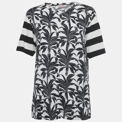 See By Chloé See By Chloe White /black Printed Modal & Cotton T-shirt M In Multi