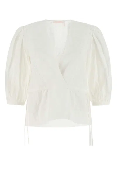 See By Chloé White Cotton Top In 106