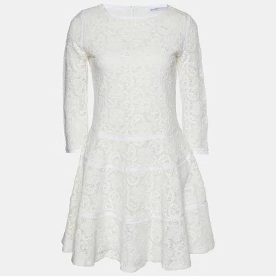 Pre-owned See By Chloé White Crochet Lace Fit & Flare Dress S
