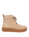 See By Chloé Woman Ankle Boots Beige Size 10 Cow Leather