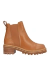 See By Chloé Woman Ankle Boots Camel Size 7.5 Leather