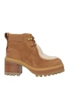 See By Chloé Jillie Lace-up Ankle Boots In Beige