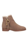 SEE BY CHLOÉ SEE BY CHLOÉ WOMAN ANKLE BOOTS DOVE GREY SIZE 6 LEATHER, SHEARLING
