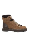See By Chloé Woman Ankle Boots Khaki Size 8 Calfskin, Shearling In Brown