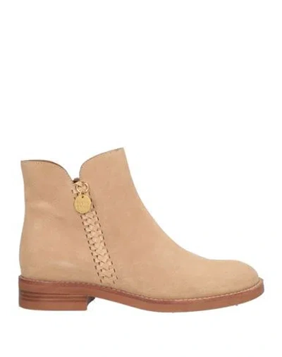 See By Chloé Woman Ankle Boots Sand Size 7 Leather In Beige