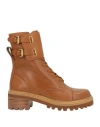 See By Chloé Woman Ankle Boots Tan Size 8 Leather