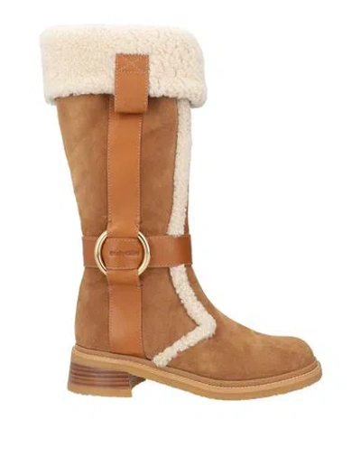 SEE BY CHLOÉ SEE BY CHLOÉ WOMAN BOOT CAMEL SIZE 8 CALFSKIN