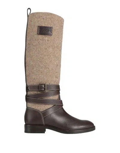 See By Chloé Woman Boot Dark Brown Size 8 Leather, Textile Fibers